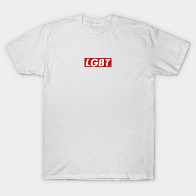 LGBT box logo red distressed T-Shirt by PaletteDesigns